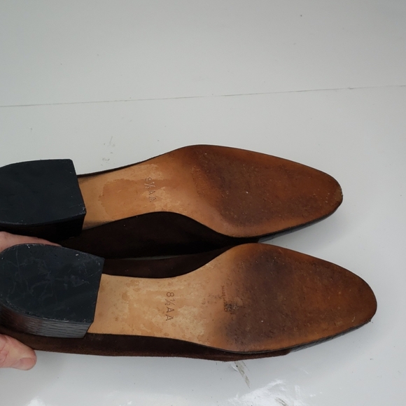 Pancaldi brown suede/croco toe & heel size 8.5AA - Picture 7 of 9